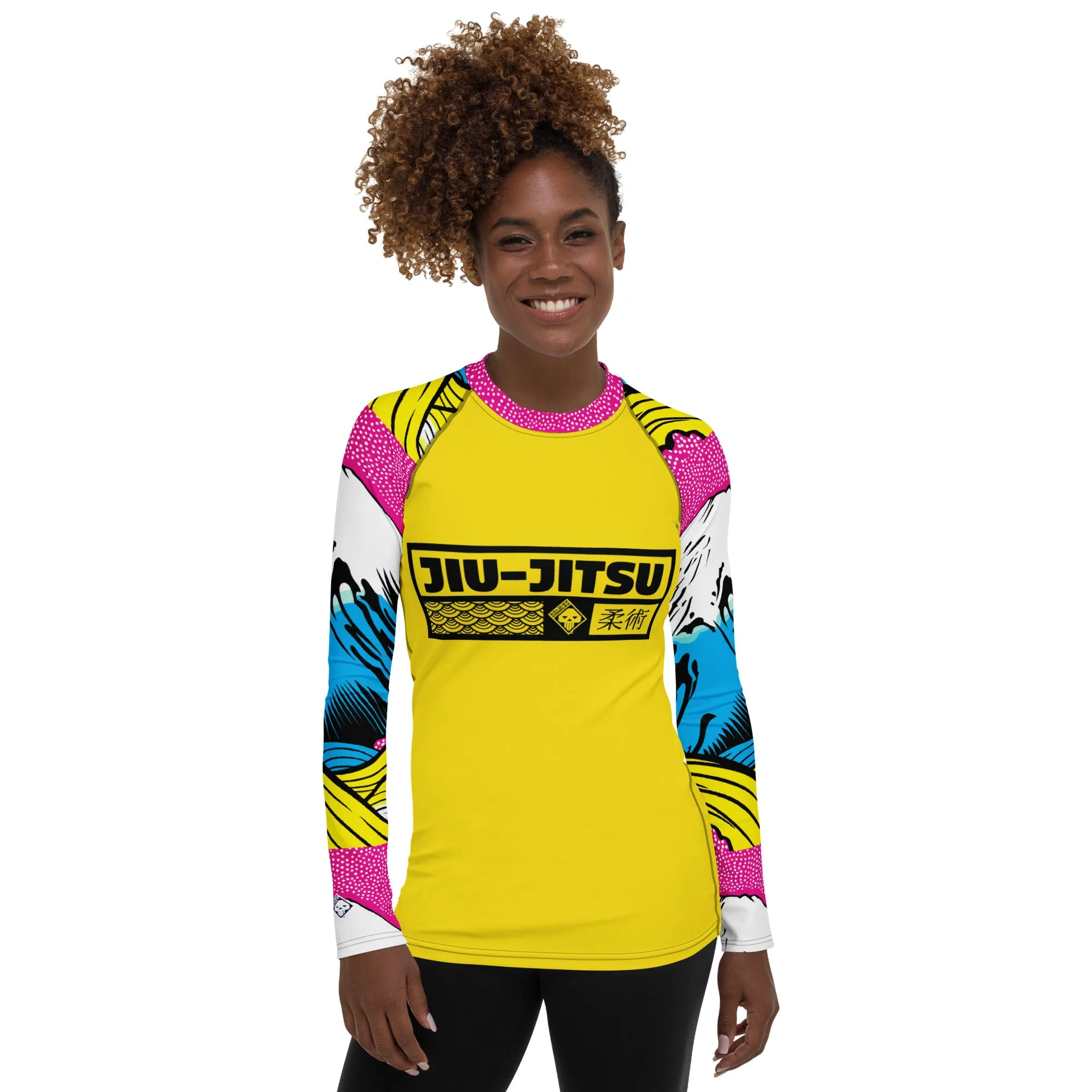 Womens Long Sleeve BJJ Rash Guard - Jiu-Jitsu 018 - Mt Fuji - 001