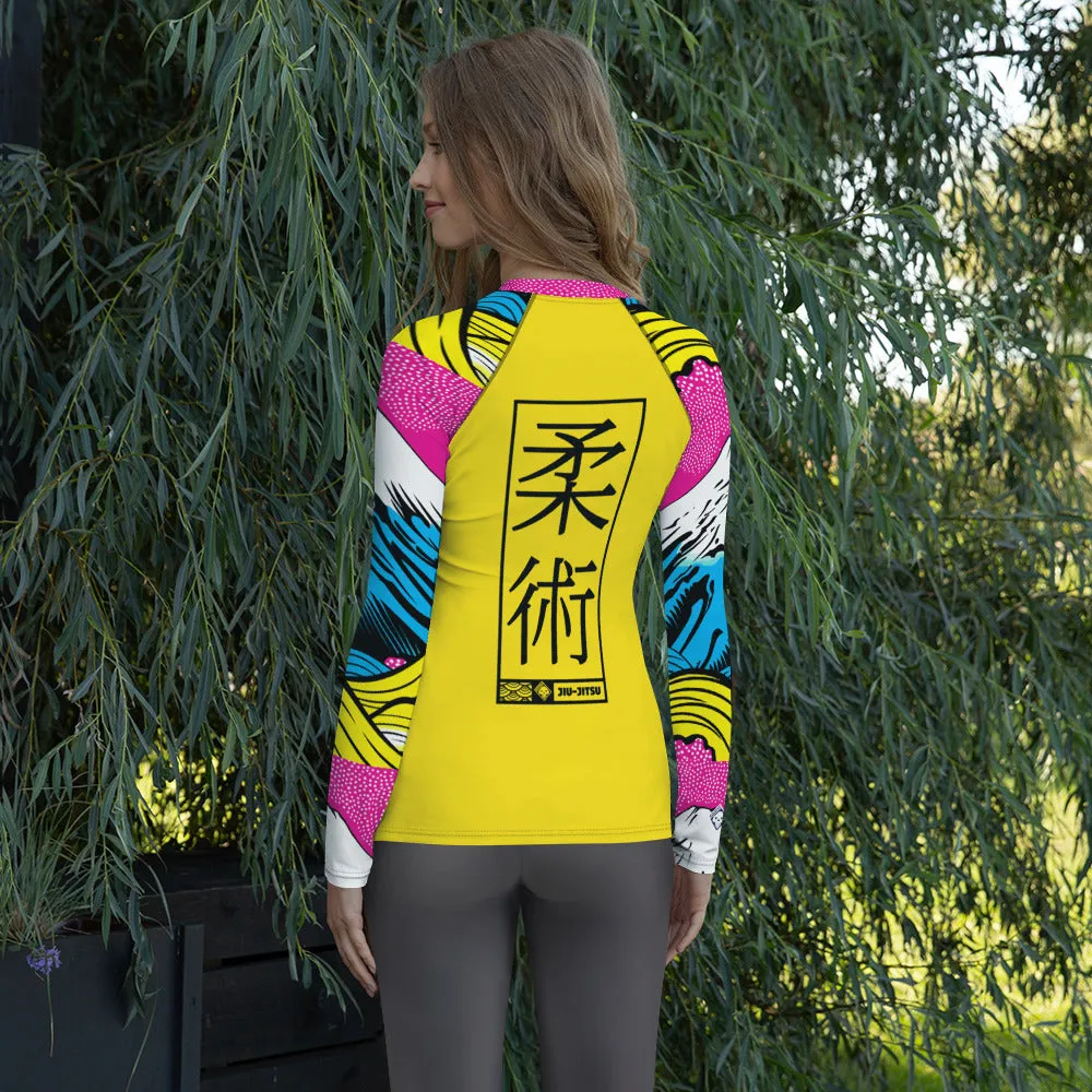 Womens Long Sleeve BJJ Rash Guard - Jiu-Jitsu 018 - Mt Fuji - 001