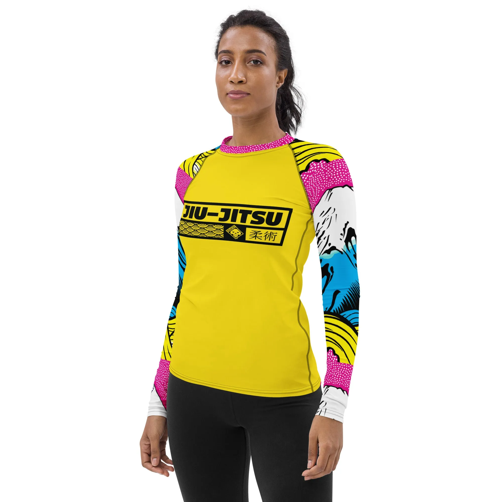 Womens Long Sleeve BJJ Rash Guard - Jiu-Jitsu 018 - Mt Fuji - 001
