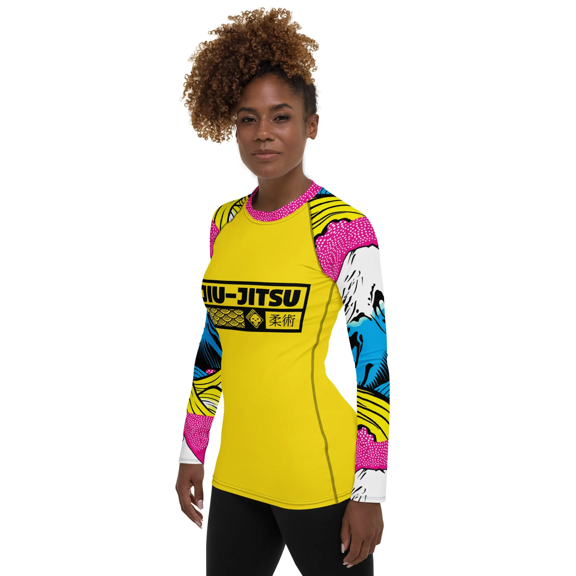 Womens Long Sleeve BJJ Rash Guard - Jiu-Jitsu 018 - Mt Fuji - 001