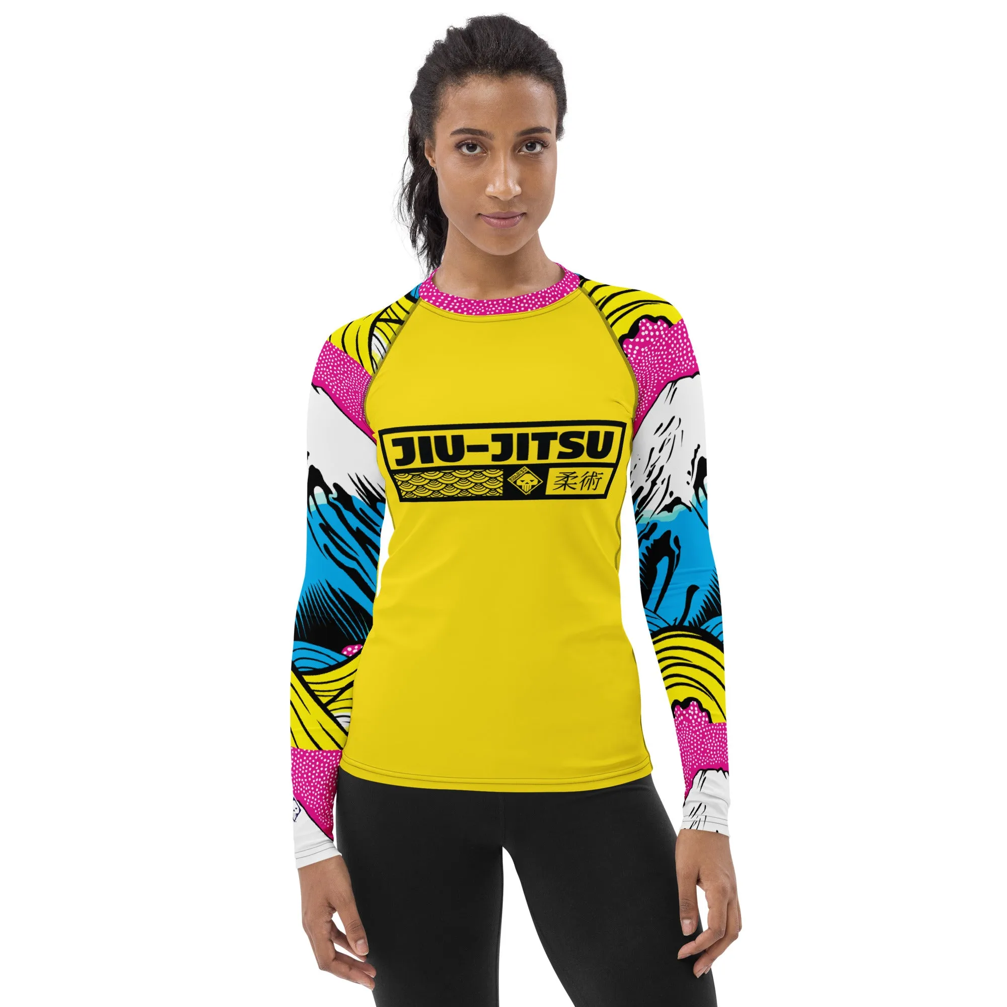 Womens Long Sleeve BJJ Rash Guard - Jiu-Jitsu 018 - Mt Fuji - 001