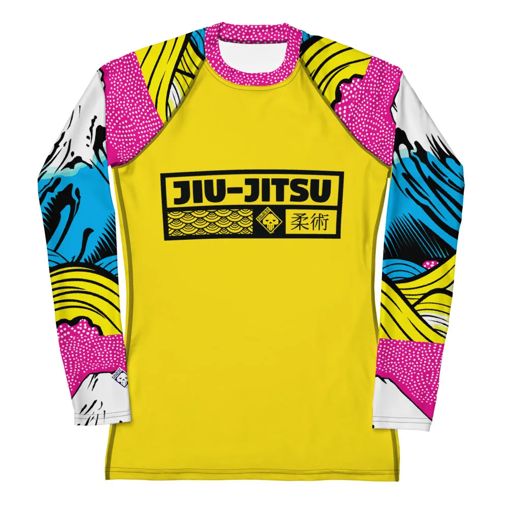 Womens Long Sleeve BJJ Rash Guard - Jiu-Jitsu 018 - Mt Fuji - 001