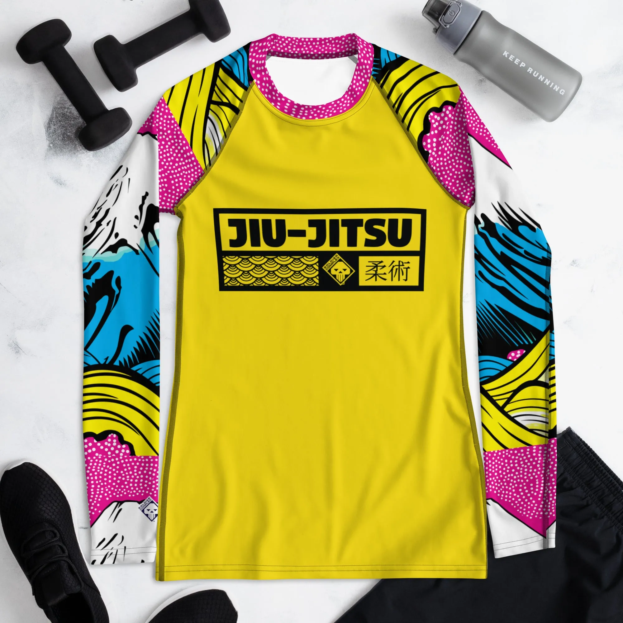 Womens Long Sleeve BJJ Rash Guard - Jiu-Jitsu 018 - Mt Fuji - 001