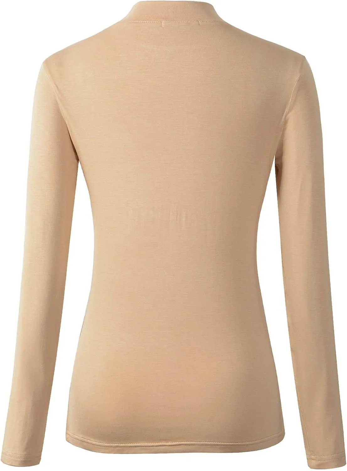 Women's Long Sleeve Slim Fit Turtleneck Basic Layering T-Shirt