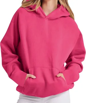 Women's Oversized Hoodies Fleece Sweatshirts Drop Shoulder Long Sleeve Sweaters Pullover Y2k Fall Outfits with Pocket