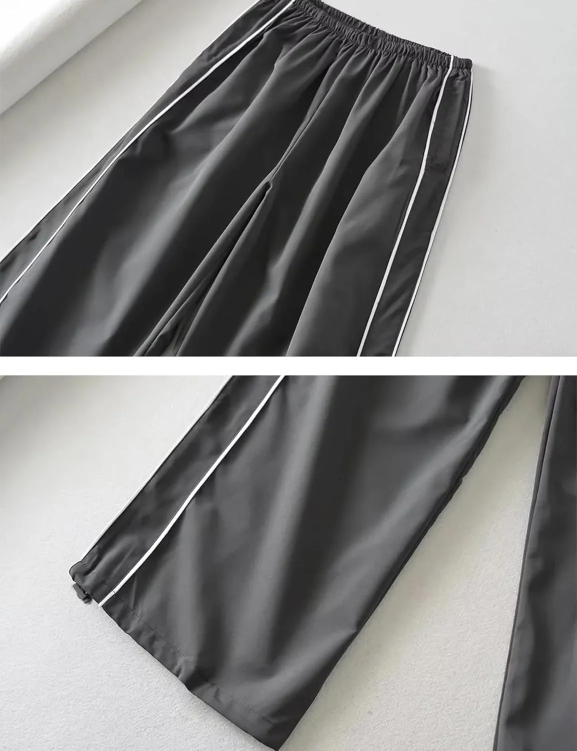 Womens Parachute Pants Y2k Baggy Wide Leg Track Pants Elastic Waist Jogger Sweatpants Hiking Pants Trousers 
