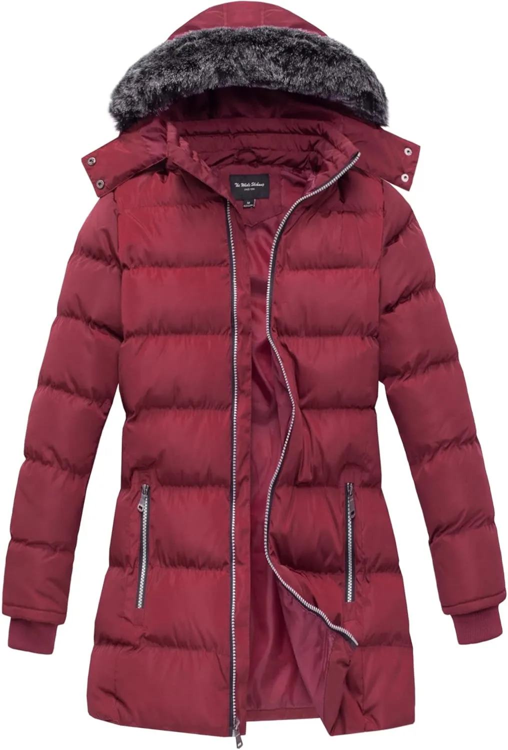 Women's Puffer Coat with Faux-Fur Detachable Hood