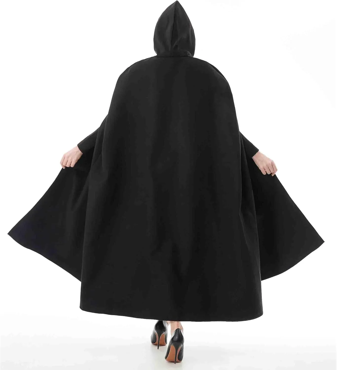 Women's Renaissance Windproof Wool Cloak Coat - Spring/Fall - Black - S, M, L