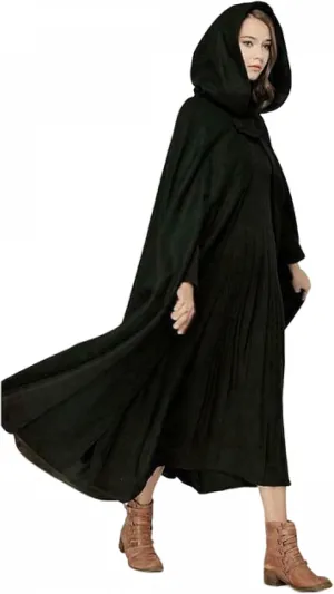 Women's Renaissance Windproof Wool Cloak Coat - Spring/Fall - Black - S, M, L
