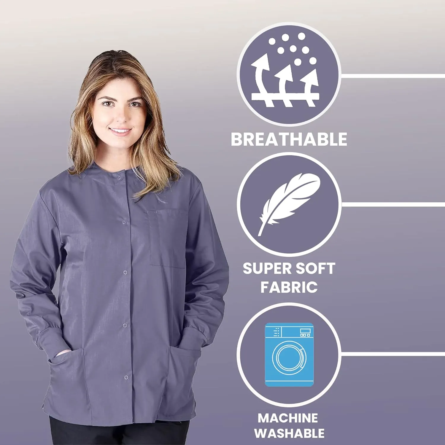 Women's Scrub Jacket Warm Up Medical Scrub Jackets for Women