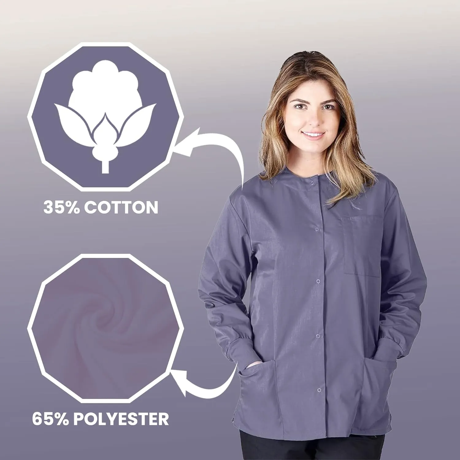 Women's Scrub Jacket Warm Up Medical Scrub Jackets for Women