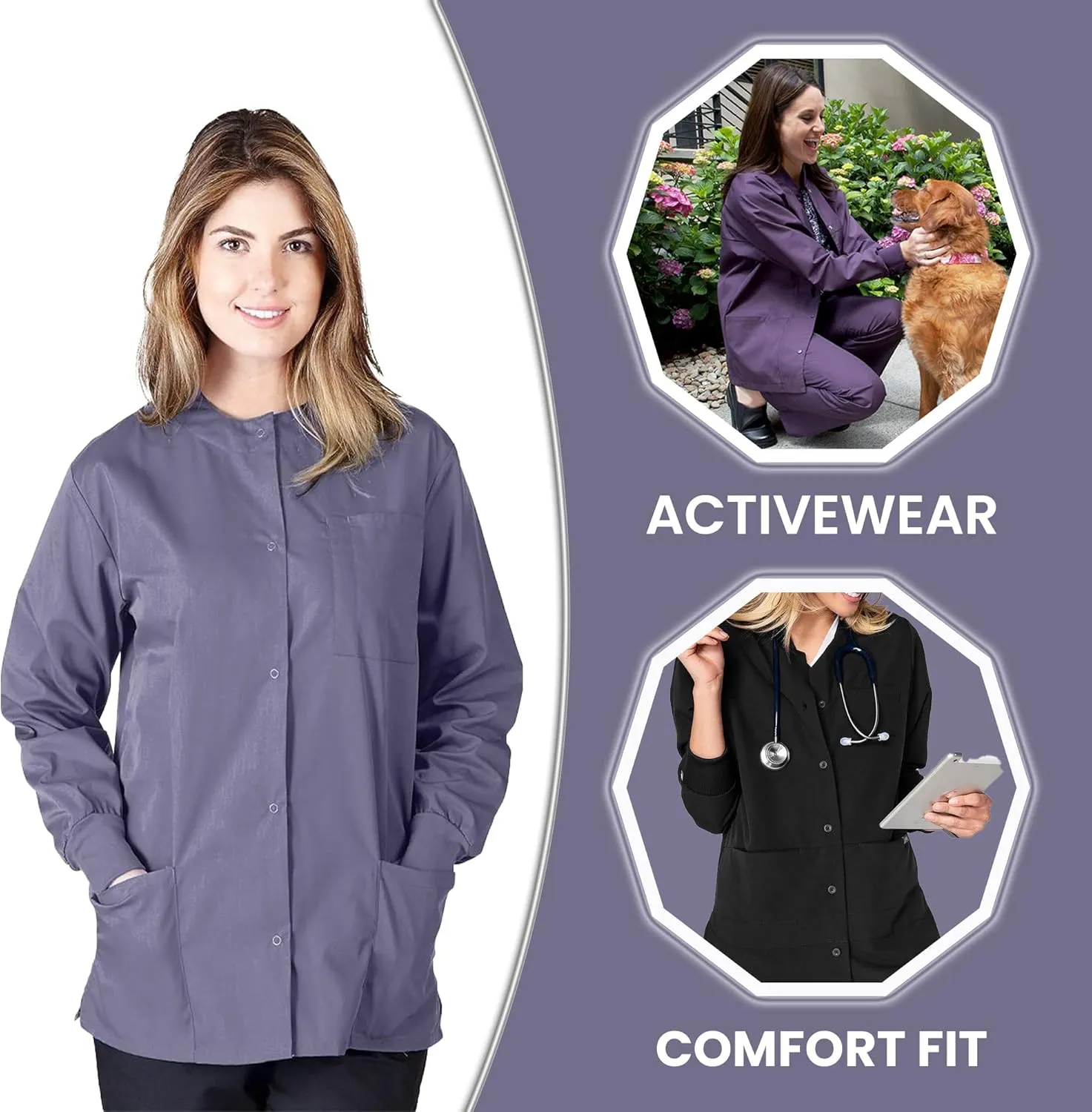 Women's Scrub Jacket Warm Up Medical Scrub Jackets for Women