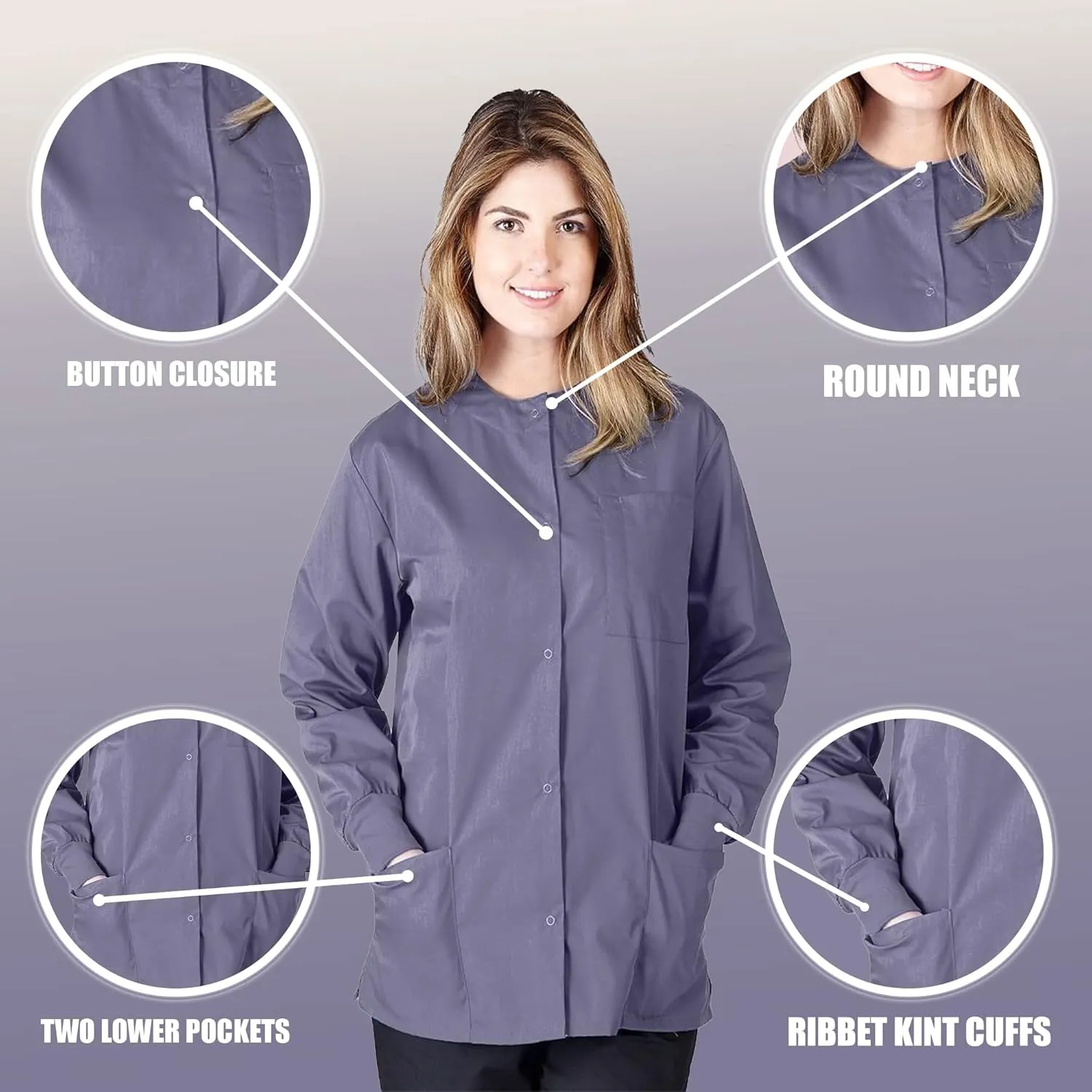 Women's Scrub Jacket Warm Up Medical Scrub Jackets for Women