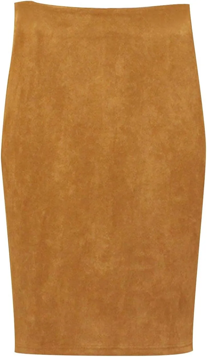 Women's Skirt Solid Color High Waisted Soft Smooth Lightweight Sexy Work Office Skirts Warp Pure Skirt for Party