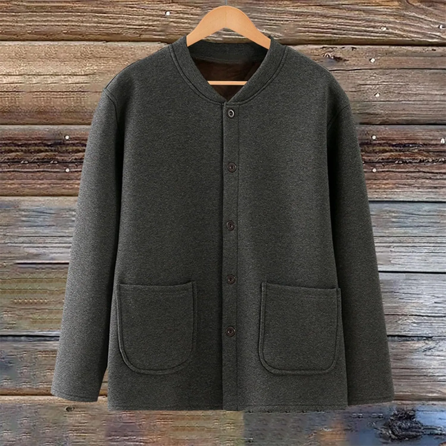 Womens Solid Color Fleece Jacket Snap Front Cardigan Sweatshirt for Women Cardigan Sweater Knit