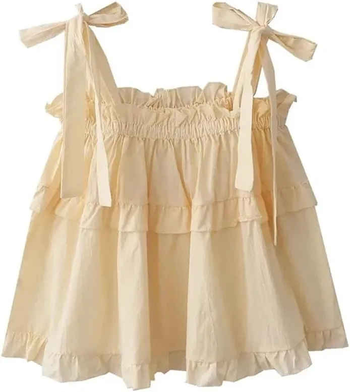 Women's Solid Color Loose Pleated Camisole
