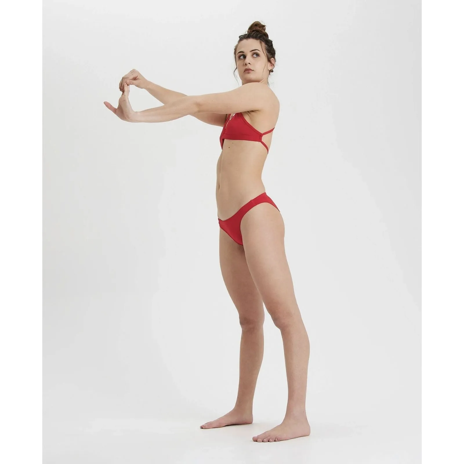 WOMEN'S SOLID TIE BACK BIKINI TOP - RED