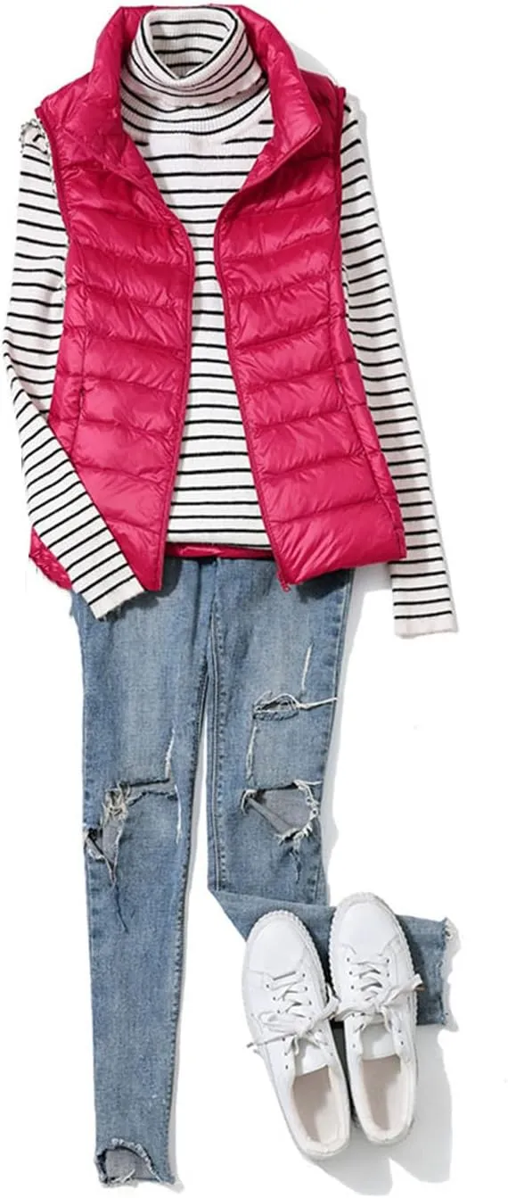 Women's Warm Vest Spring Lightweight Down Jacket Ultralight Winter Lightweight Quilted Coat Down Jacket