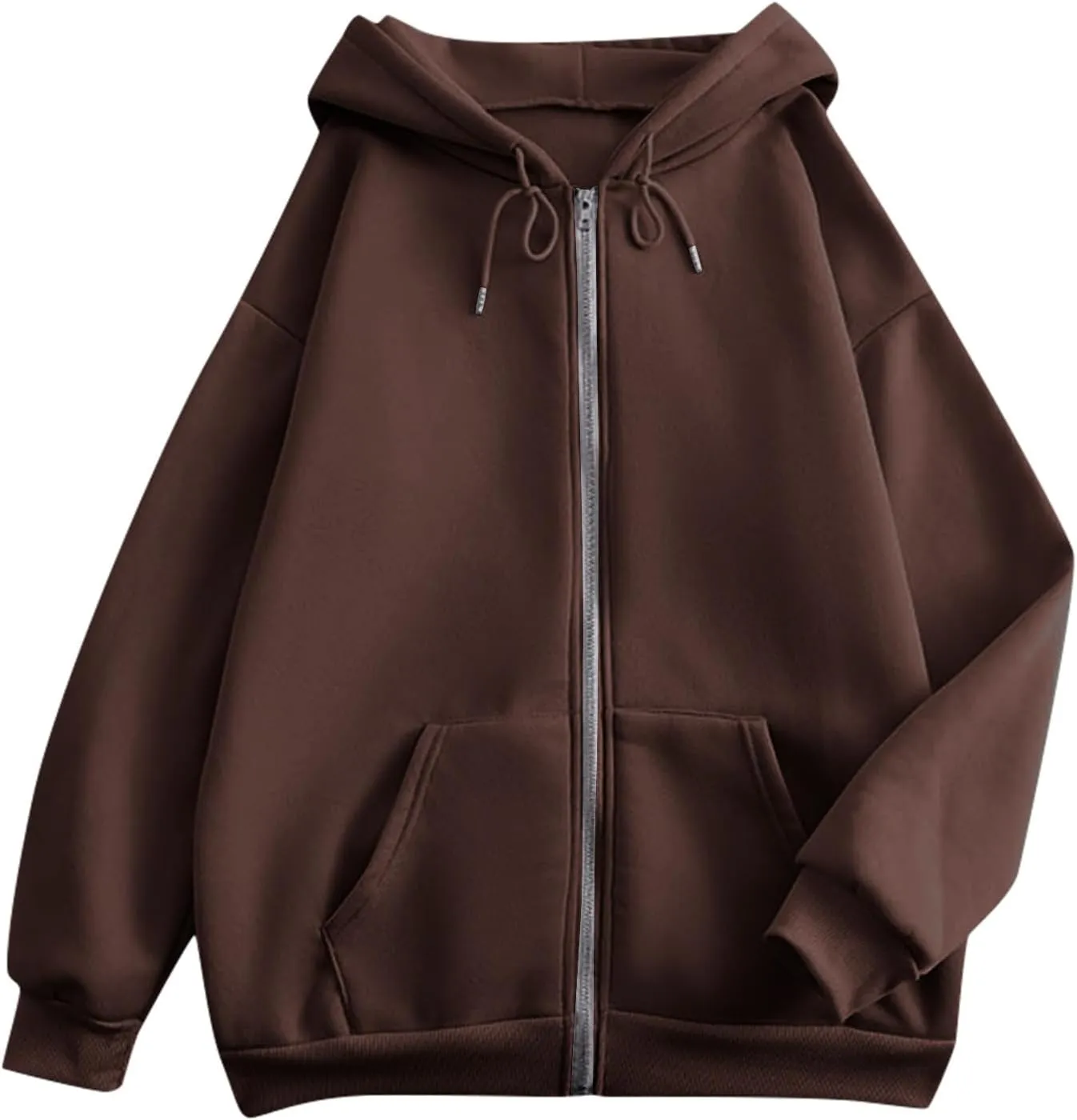 Zip Up Hoodies For Women Cropped Solid Color Sweatshirts Fall Outfits 2024 Long Sleeved Teen Girls Clothes